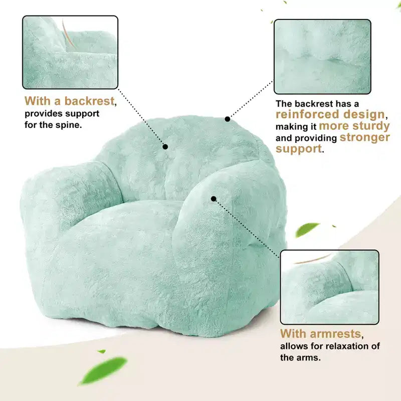 Bean Bag Chair, Pre-Filled, Ultra Soft Foam Lounge Chair, Round Floor Sofa for Bedroom, Playroom, Living Room