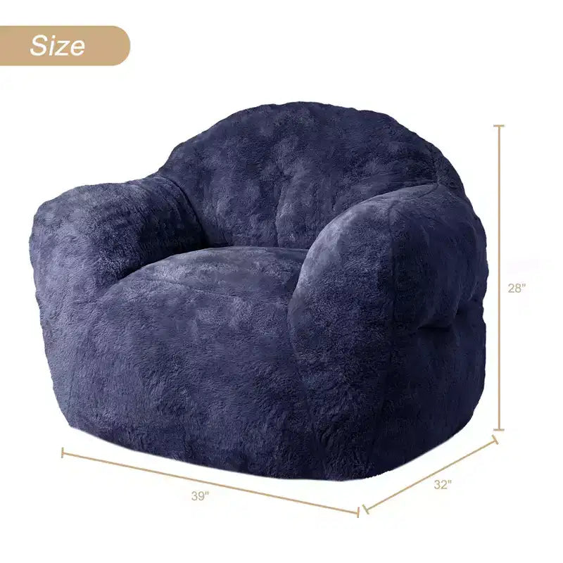 Bean Bag Chair, Pre-Filled, Ultra Soft Foam Lounge Chair, Round Floor Sofa for Bedroom, Playroom, Living Room