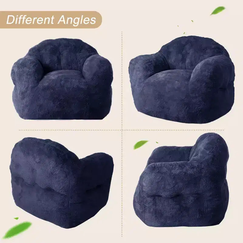 Bean Bag Chair, Pre-Filled, Ultra Soft Foam Lounge Chair, Round Floor Sofa for Bedroom, Playroom, Living Room