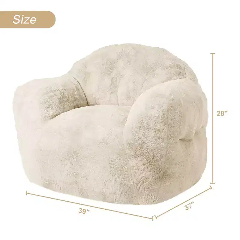 Bean Bag Chair, Pre-Filled, Ultra Soft Foam Lounge Chair, Round Floor Sofa for Bedroom, Playroom, Living Room