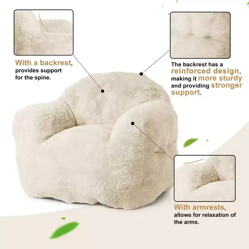 Bean Bag Chair, Pre-Filled, Ultra Soft Foam Lounge Chair, Round Floor Sofa for Bedroom, Playroom, Living Room