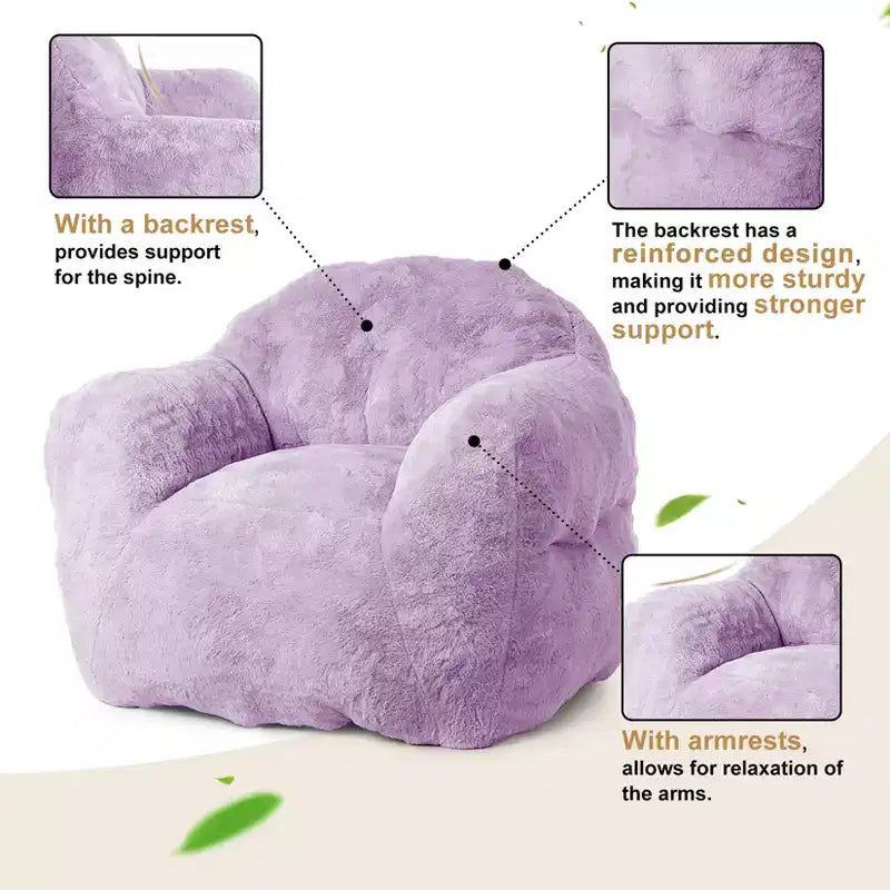 Bean Bag Chair, Pre-Filled, Ultra Soft Foam Lounge Chair, Round Floor Sofa for Bedroom, Playroom, Living Room