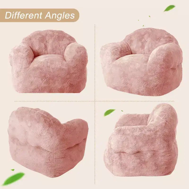 Bean Bag Chair, Pre-Filled, Ultra Soft Foam Lounge Chair, Round Floor Sofa for Bedroom, Playroom, Living Room