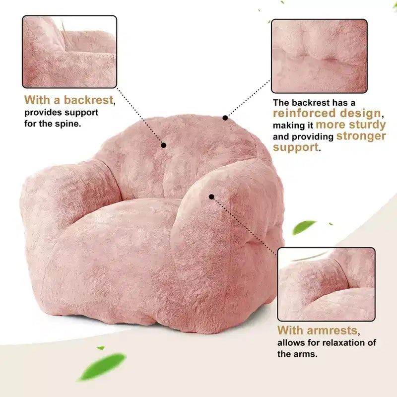 Bean Bag Chair, Pre-Filled, Ultra Soft Foam Lounge Chair, Round Floor Sofa for Bedroom, Playroom, Living Room