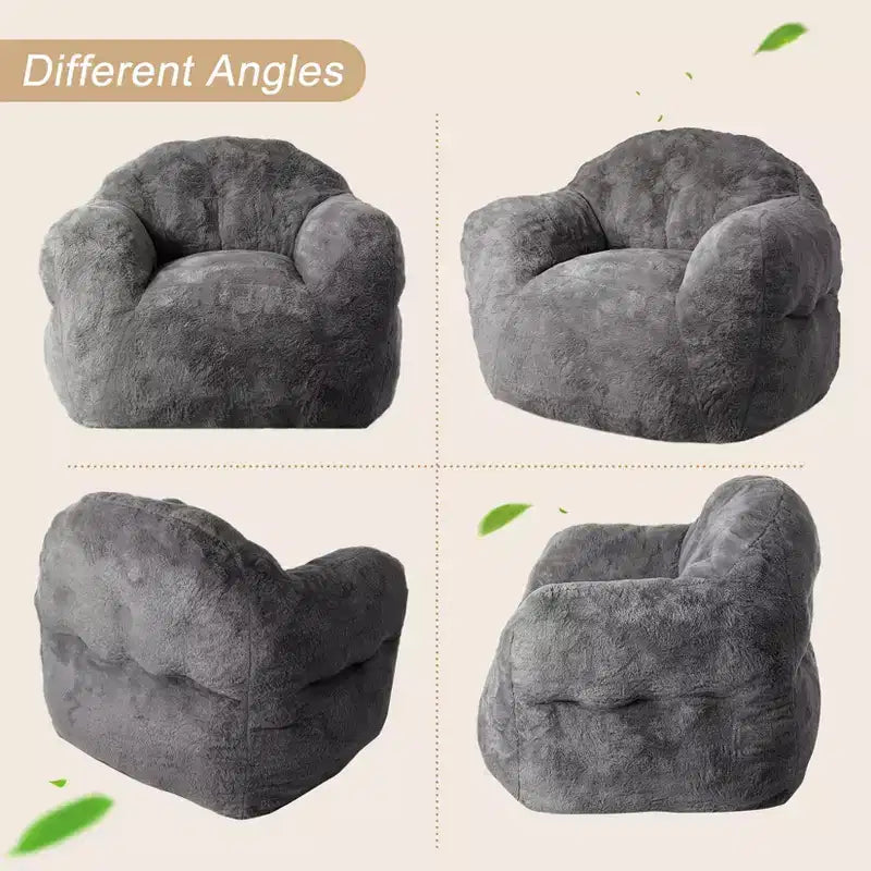 Bean Bag Chair, Pre-Filled, Ultra Soft Foam Lounge Chair, Round Floor Sofa for Bedroom, Playroom, Living Room