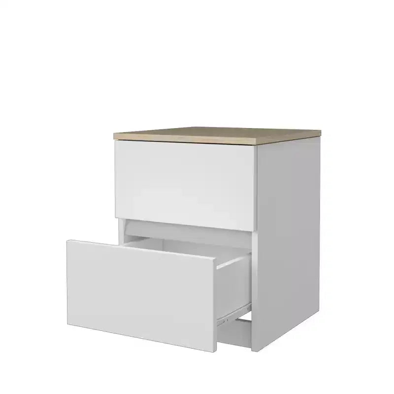 Homez 15.74 in. Rectangle Wood End Table with 2 Drawers