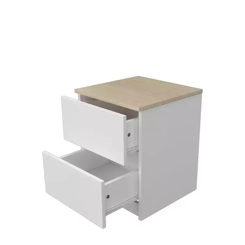 Homez 15.74 in. Rectangle Wood End Table with 2 Drawers