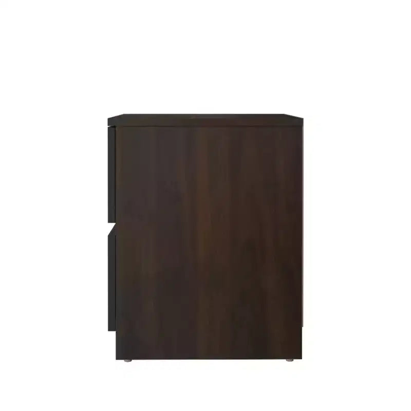 Homez 15.74 in. Rectangle Wood End Table with 2 Drawers
