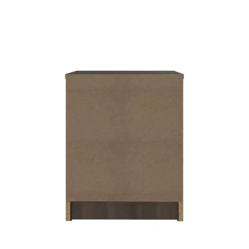 Homez 15.74 in. Rectangle Wood End Table with 2 Drawers