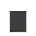 Homez 15.74 in. Rectangle Wood End Table with 2 Drawers