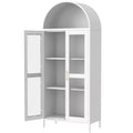 Arched Metal Cabinet, Modern Display Cabinet with Glass Doors