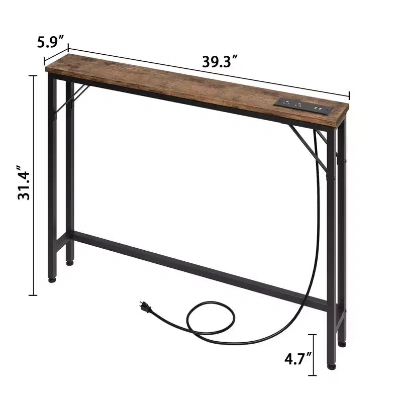 GustoWave 39.4 Narrow Entryway Table, Narrow Behind Couch Table, Slim Console Table for Small Spaces, Living Room