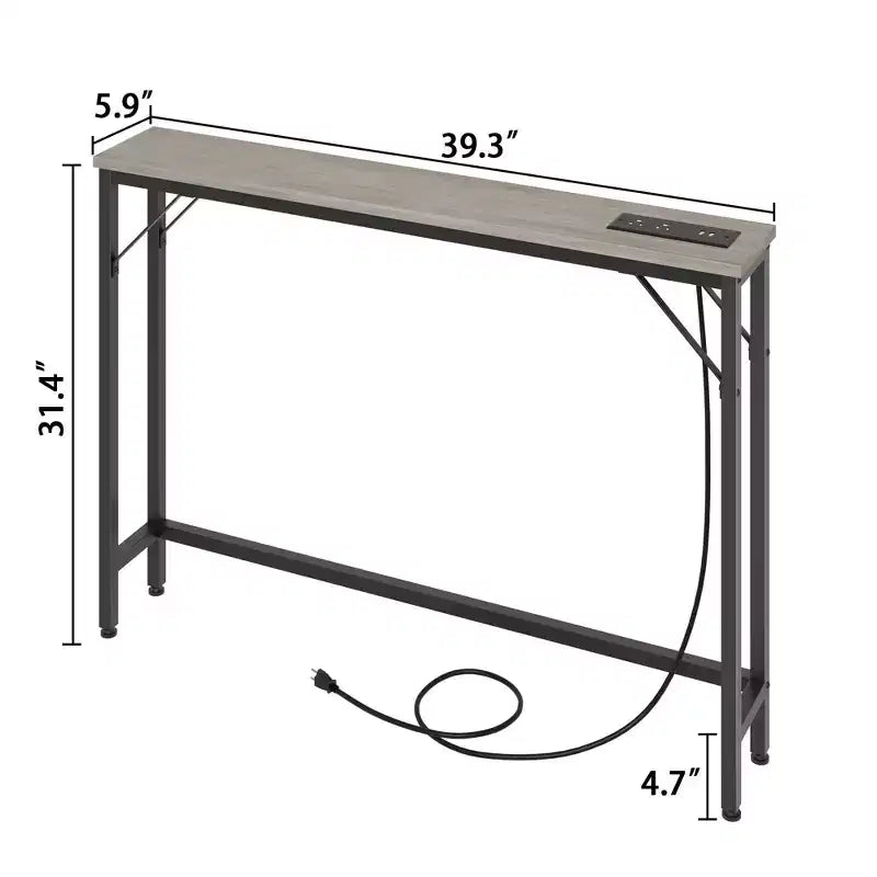 GustoWave 39.4 Narrow Entryway Table, Narrow Behind Couch Table, Slim Console Table for Small Spaces, Living Room
