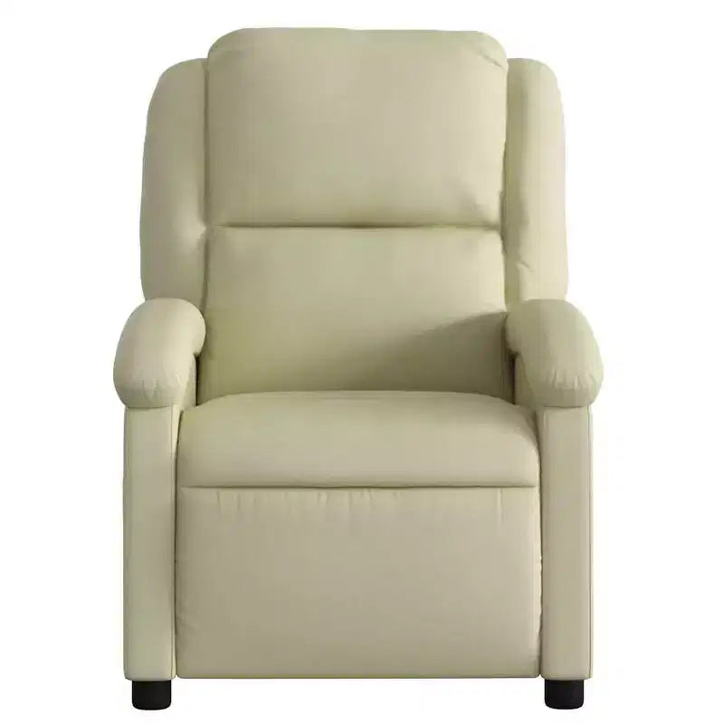 vidaXL Massage Recliner Chair Cream Genuine leather Standard