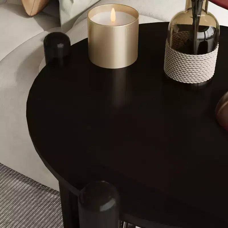 GDFStudio Grace Bohemian Solid Wood and Rattan Round 2-Tier End Table