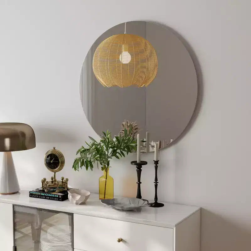 28 Round Bathroom Vanity Mirror, Decorative Wall Mirror for Bedroom, Entryway, or Home Vanity-Panipeachy