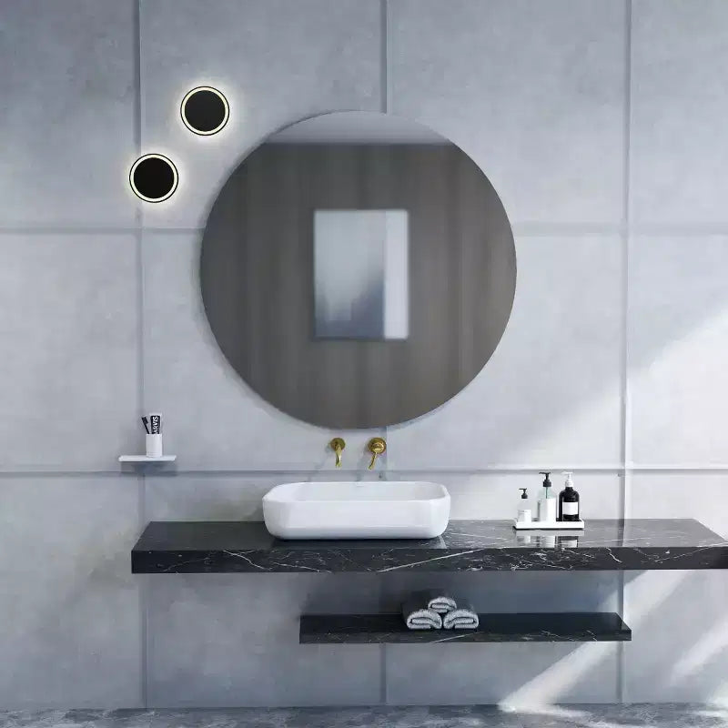 28 Round Bathroom Vanity Mirror, Decorative Wall Mirror for Bedroom, Entryway, or Home Vanity-Panipeachy