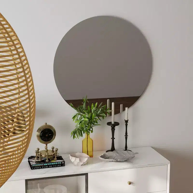 28 Round Bathroom Vanity Mirror, Decorative Wall Mirror for Bedroom, Entryway, or Home Vanity-Panipeachy