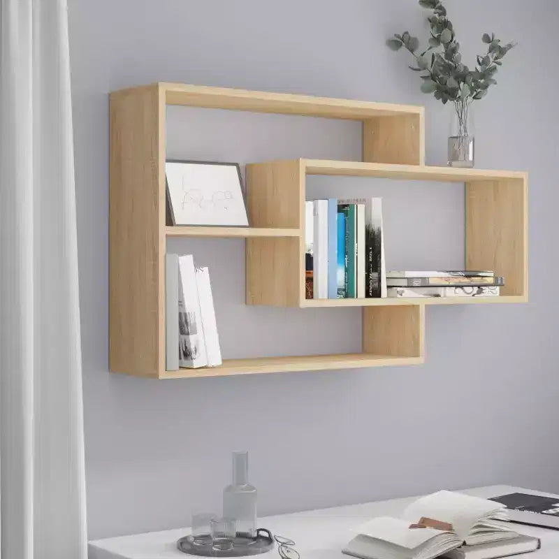 vidaXL Wall Shelf Sonoma Oak Engineered wood 40.9 x 7.9 x 23.0 in