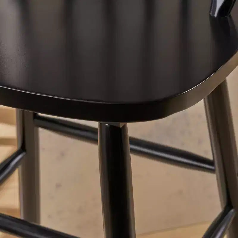 Set of 2 Tilbury Farmhouse Barstool Black - Christopher Knight Home: Rubberwood Slat Back, 29.2" Seat Height