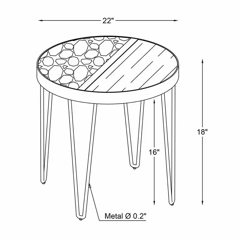 Rivendell Marble and Wood Accent Side Table Walnut/White - Linon