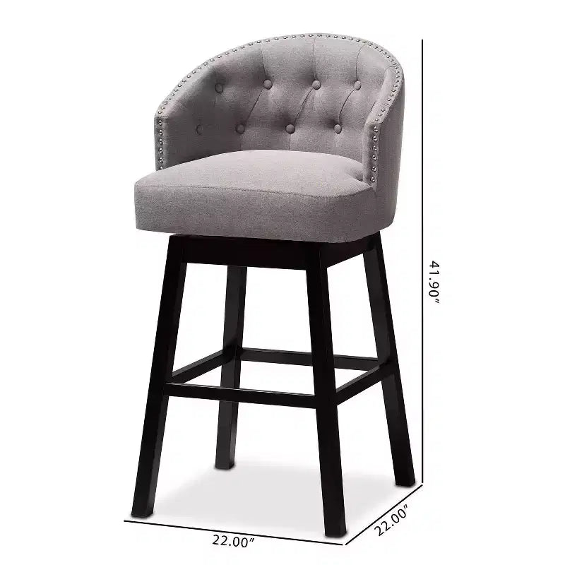 Set of 2 Theron Swivel Barstools - Baxton Studio