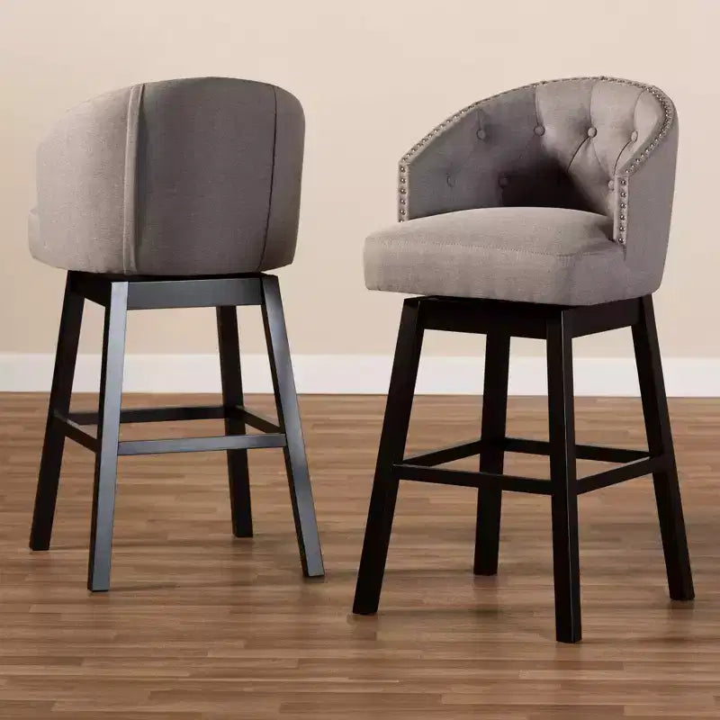 Set of 2 Theron Swivel Barstools - Baxton Studio