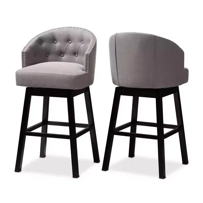Set of 2 Theron Swivel Barstools - Baxton Studio