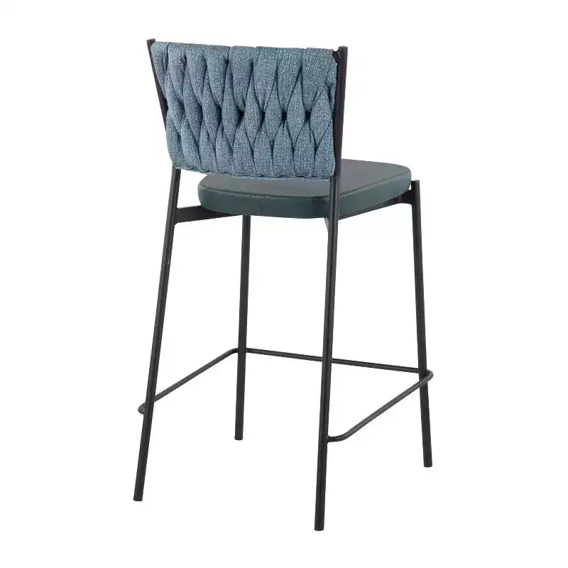 Set of 2 Tania Faux Leather/Polyester Counter Height Barstools - LumiSource
