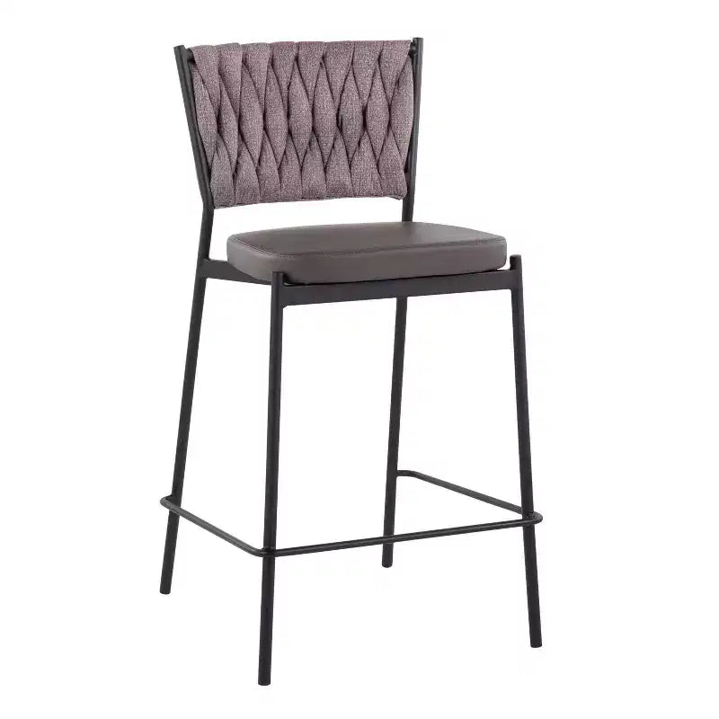 Set of 2 Tania Faux Leather/Polyester Counter Height Barstools - LumiSource