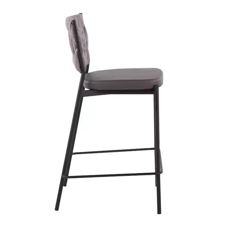Set of 2 Tania Faux Leather/Polyester Counter Height Barstools - LumiSource