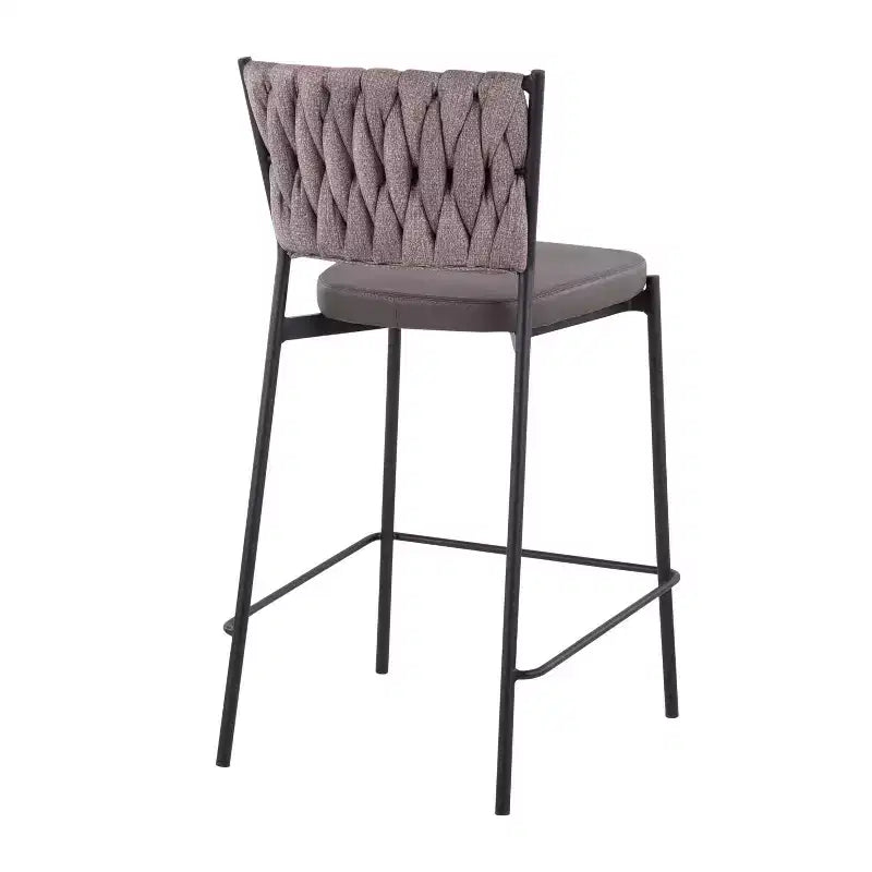Set of 2 Tania Faux Leather/Polyester Counter Height Barstools - LumiSource