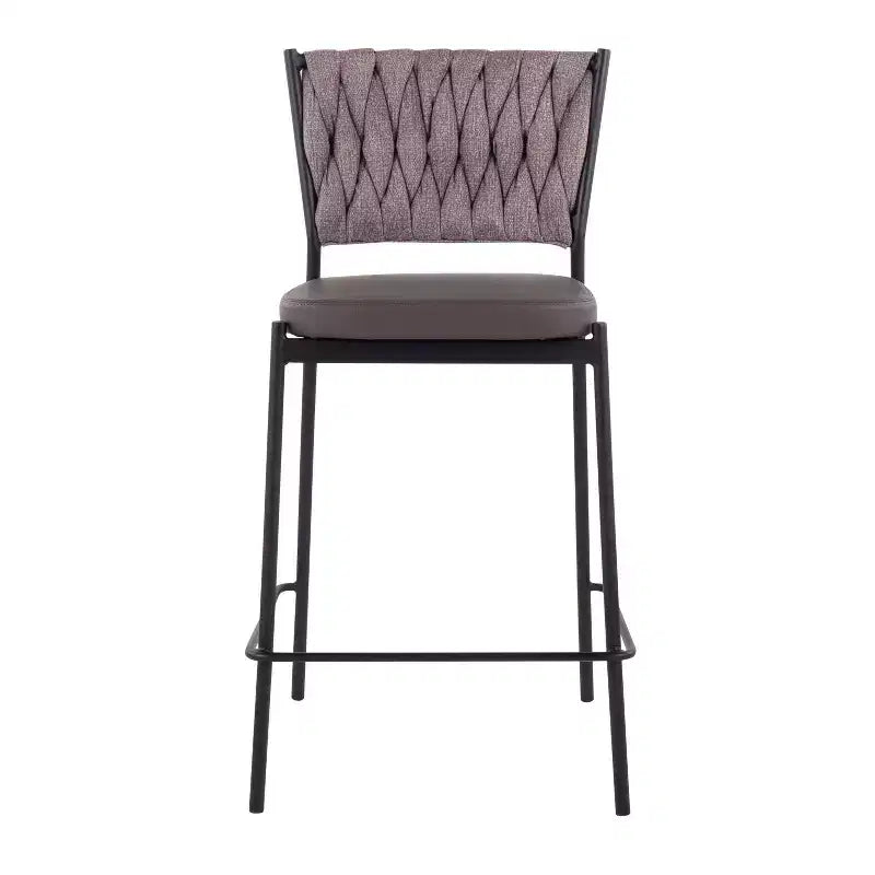 Set of 2 Tania Faux Leather/Polyester Counter Height Barstools - LumiSource
