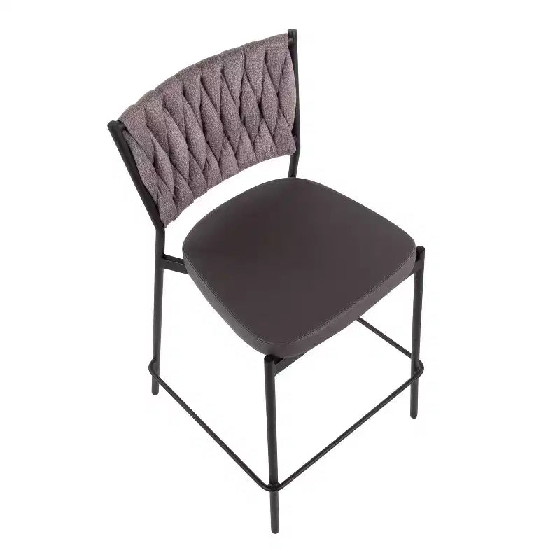 Set of 2 Tania Faux Leather/Polyester Counter Height Barstools - LumiSource
